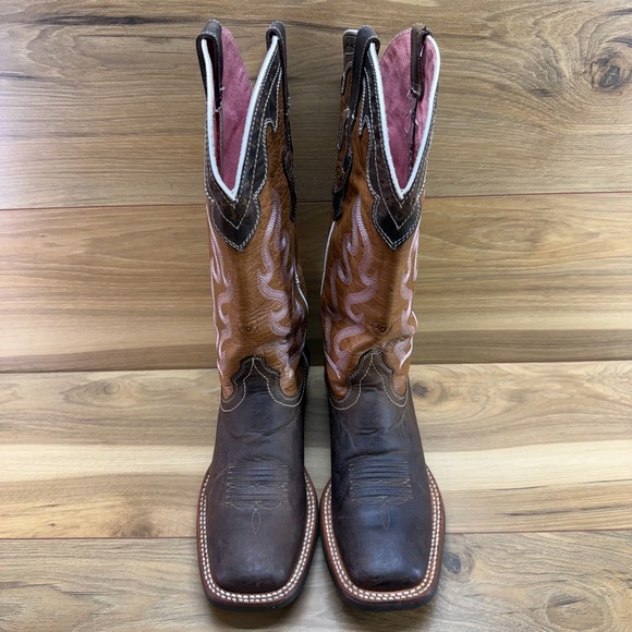 Ariat Shoes - ARIAT Crossfire Caliente Western Boot Womens 7.5 B Brown Pink Square Toe Cowgirl